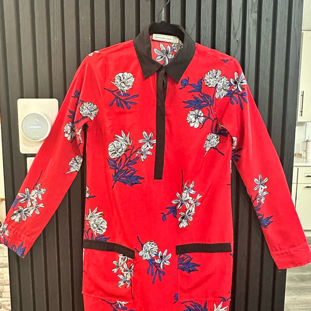 Abercrombie & Fitch Red Floral Midi Dress